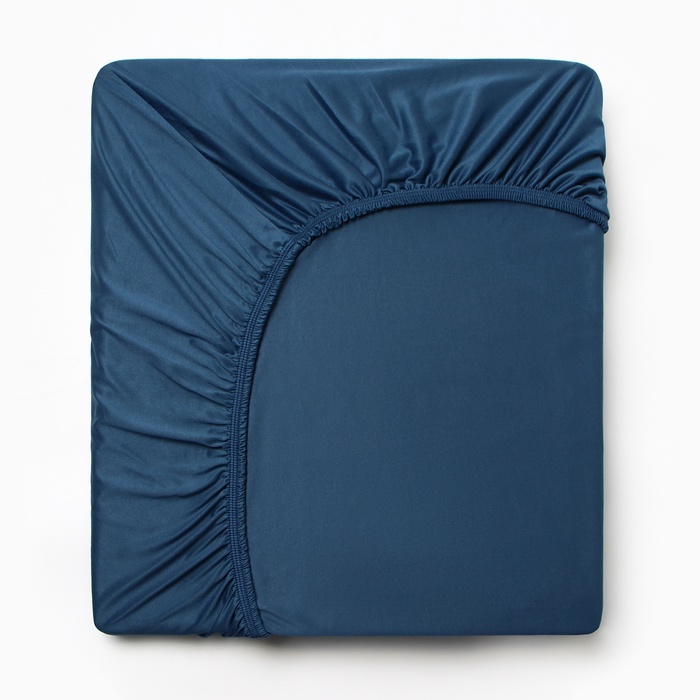 

Простыня на резинке 200х200х25см, темно-синий, тенсель 120г/м, пэ100%