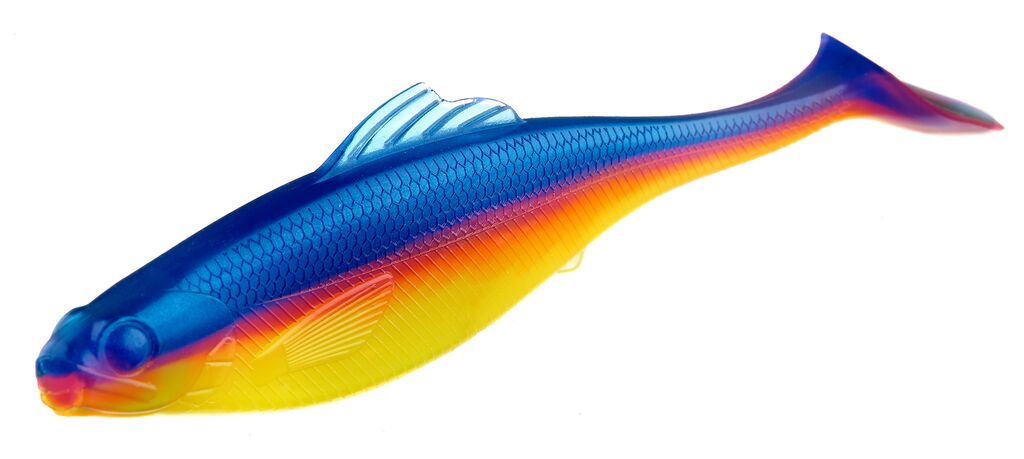 

Виброхвосты съедоб. искусст. LJ Pro Series ROACH PADDLE TAIL 5.0in (12.70)/G04 4шт., Желтый;синий