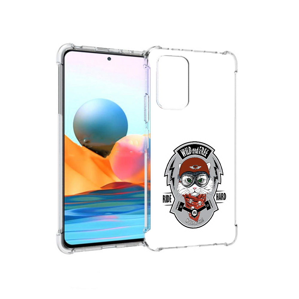 Чехол MyPads Tocco для Xiaomi Redmi Note 10 Pro кошка в шлеме (PT158414.284.404)