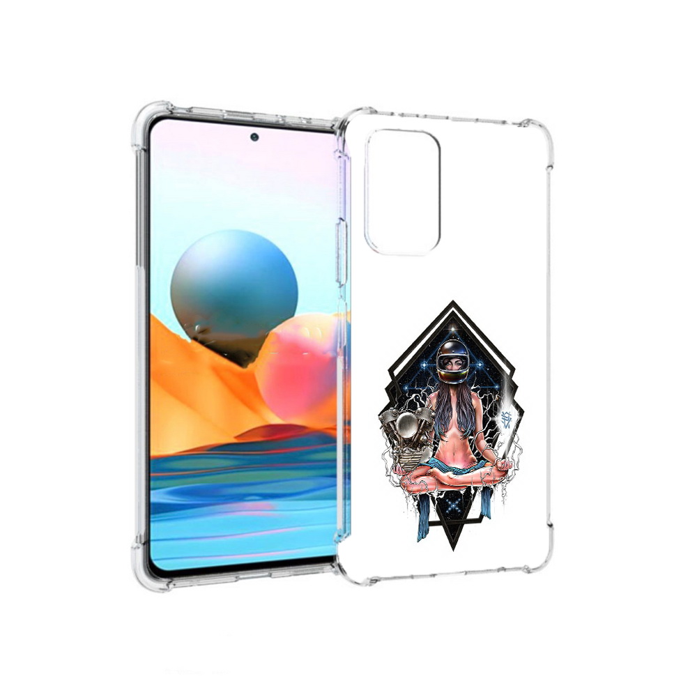 Чехол MyPads Tocco для Xiaomi Redmi Note 10 Pro красивая девушка в шлеме