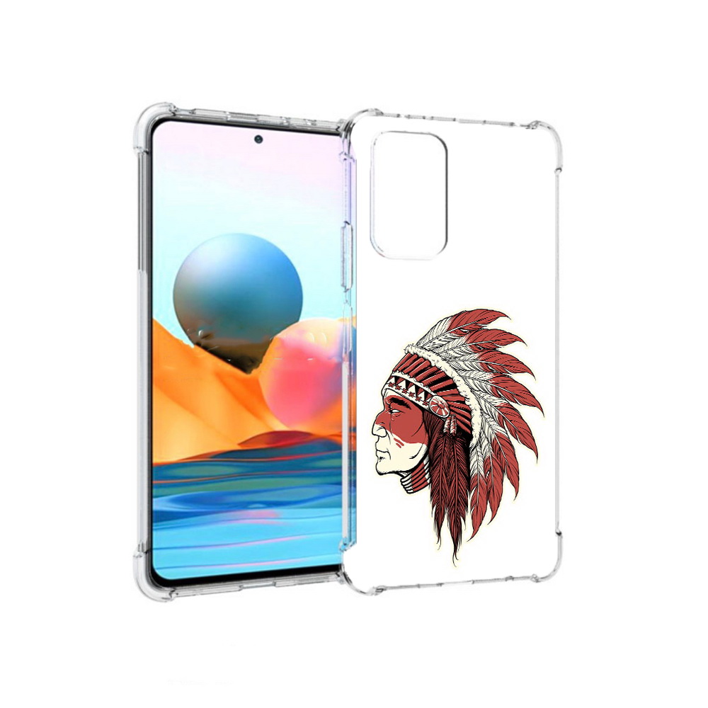 Чехол MyPads Tocco для Xiaomi Redmi Note 10 Pro красный индеец (PT158414.284.411)