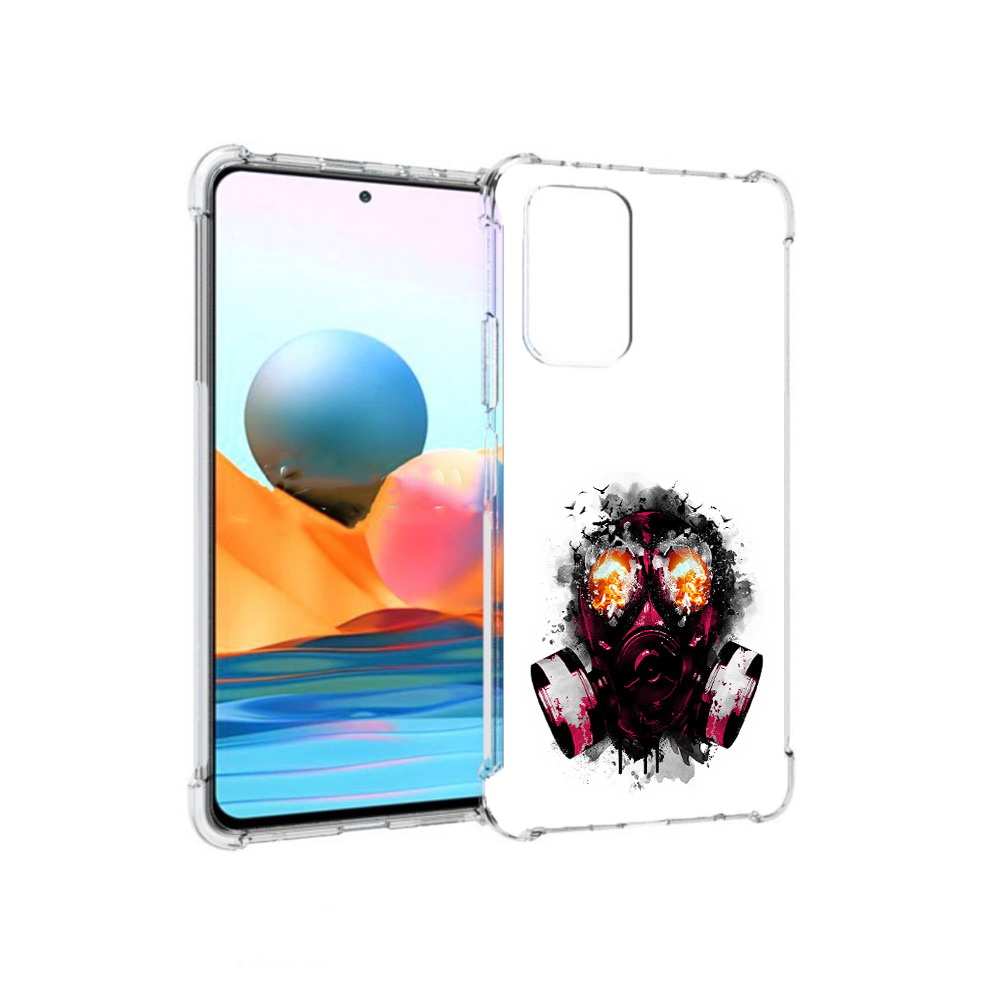 

Чехол MyPads Tocco для Xiaomi Redmi Note 10 Pro красный противогаз (PT158414.284.412), Прозрачный, Tocco