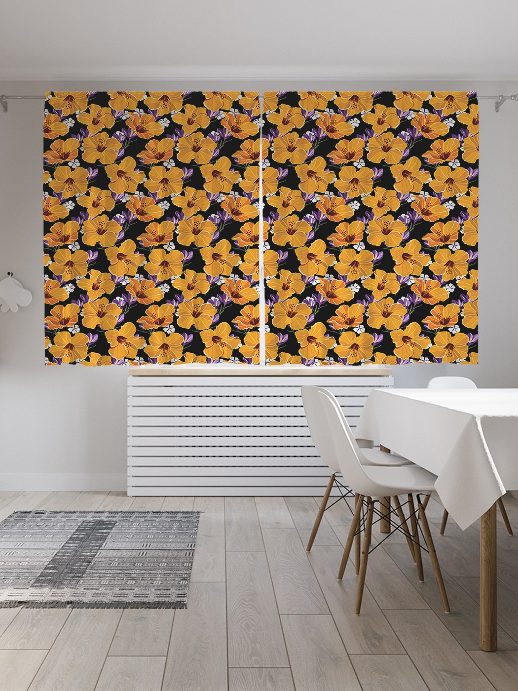 

Классические шторы JoyArty "Поляна настурции", серия Oxford DeLux, 2 полотна 145x180 см, Поляна настурции
