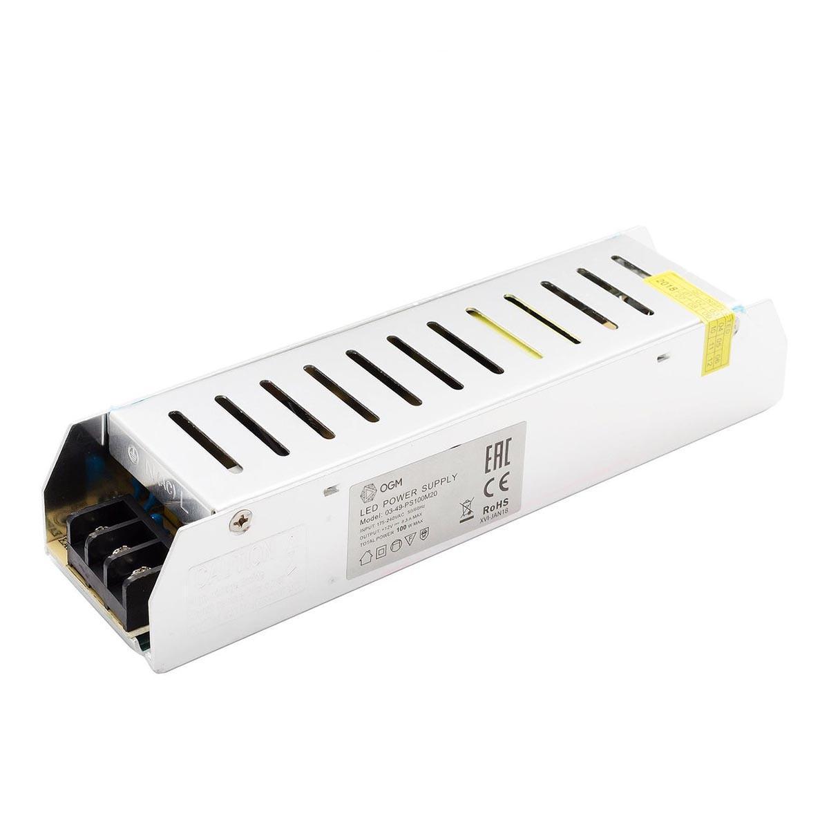 

Блок питания Apeyron 12V 100W IP20 8,3A PS3-49, Белый, PS3-49