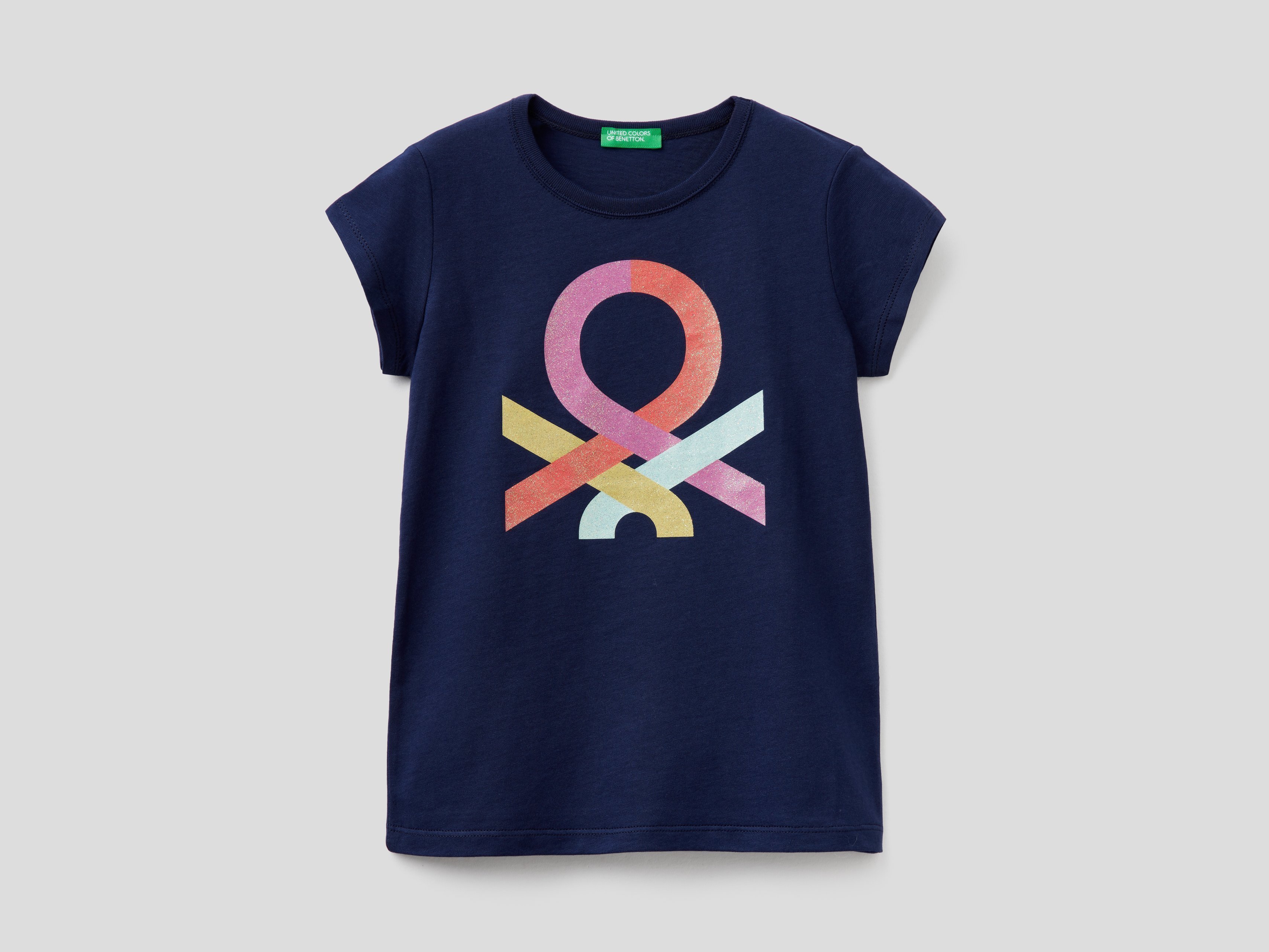 

Футболка для девочек Benetton цв. синий р.146, 21A_3I1XC15BO