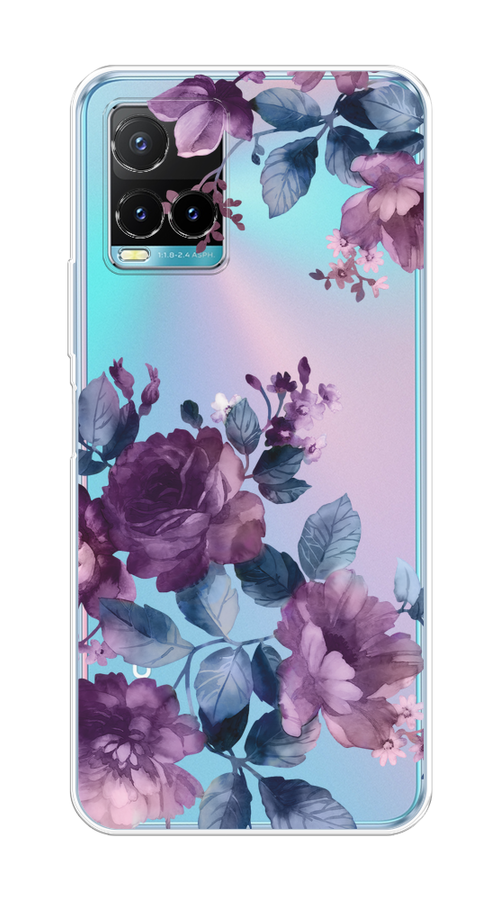 

Чехол на Vivo Y33s/Y21 "Purple Blossoms", Синий;фиолетовый, 265850-1