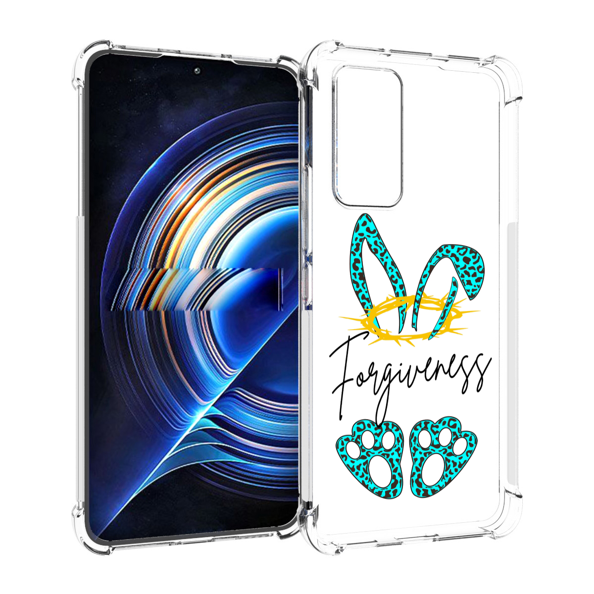 

Чехол MyPads бирюзовое лапки и ушки женский для Tecno Camon 19 Neo, Прозрачный, Tocco