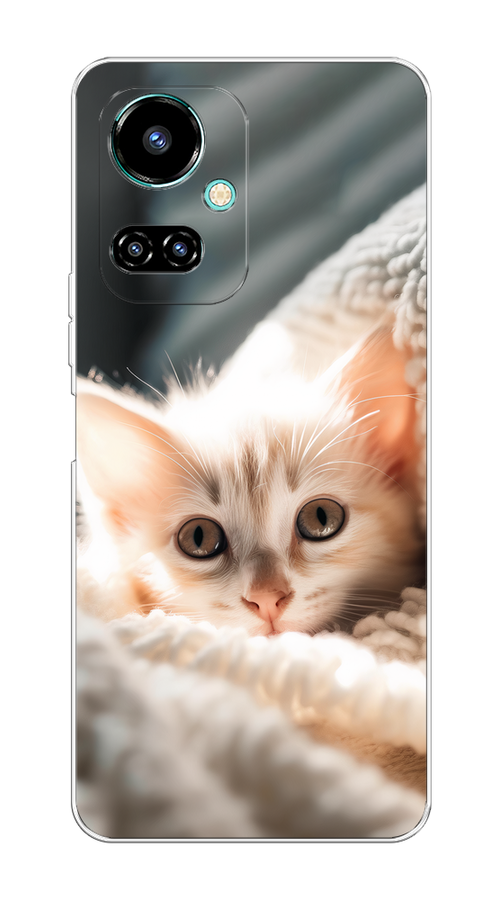 

Чехол на Tecno Camon 19/19 Pro 4G "Белый шкодливый котенок", Серый;белый;бежевый;оранжевый, 301650-1