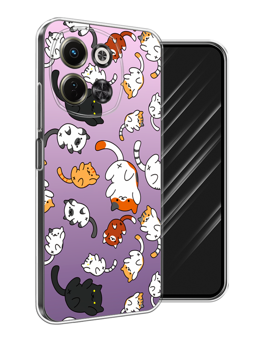 

Чехол Awog на Tecno Spark 30 5G "Котопад", Фиолетовый;белый, 309750-1