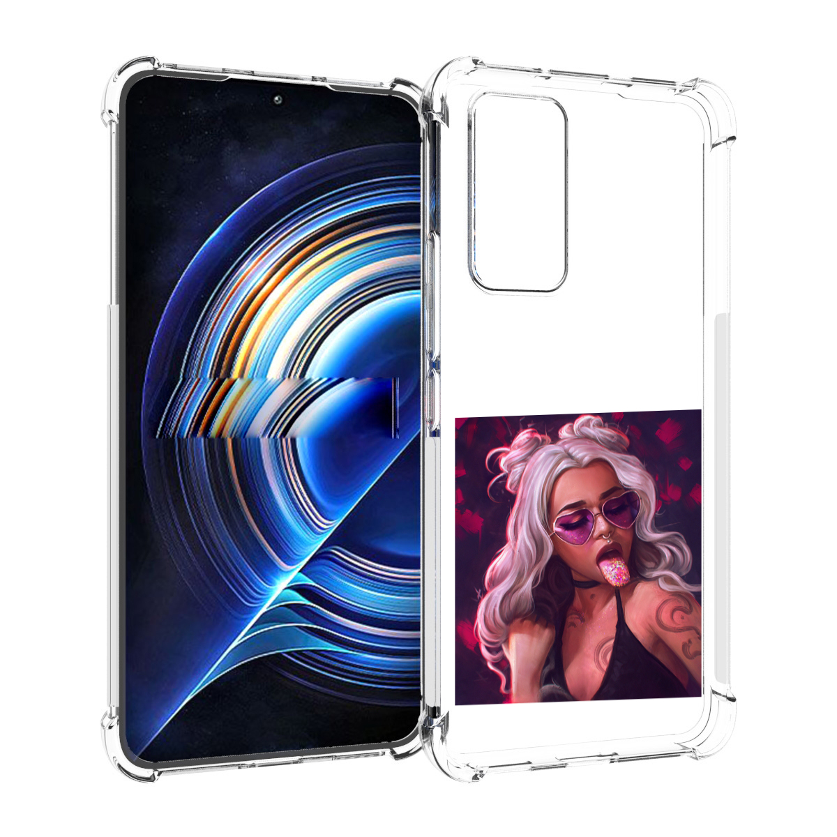

Чехол MyPads блестящий-язык женский для Tecno Camon 19 Neo, Прозрачный, Tocco