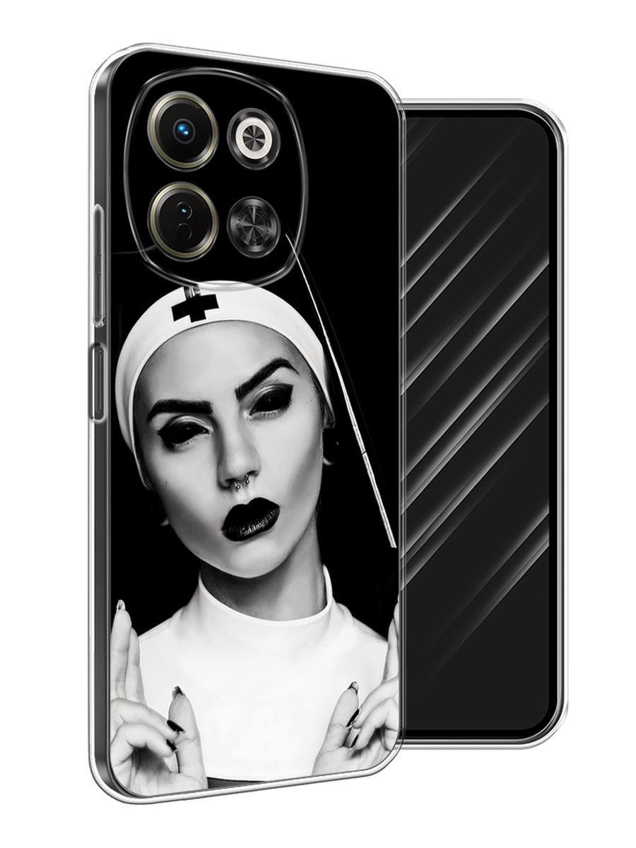 

Чехол Awog на Tecno Spark 30 5G "Черная монашка", Серый;черный, 309750-1