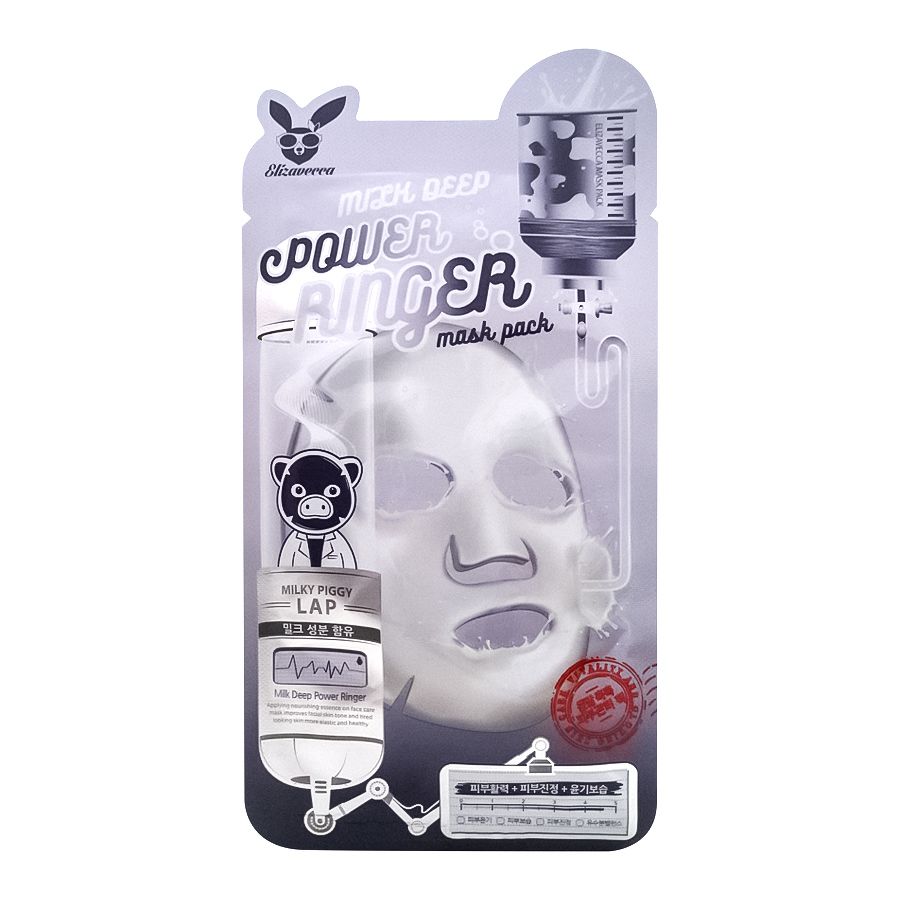 Elizavecca Power Ringer Mask Pack Milk Deep Тканевая маска с молочными протеинами 23мл 192₽