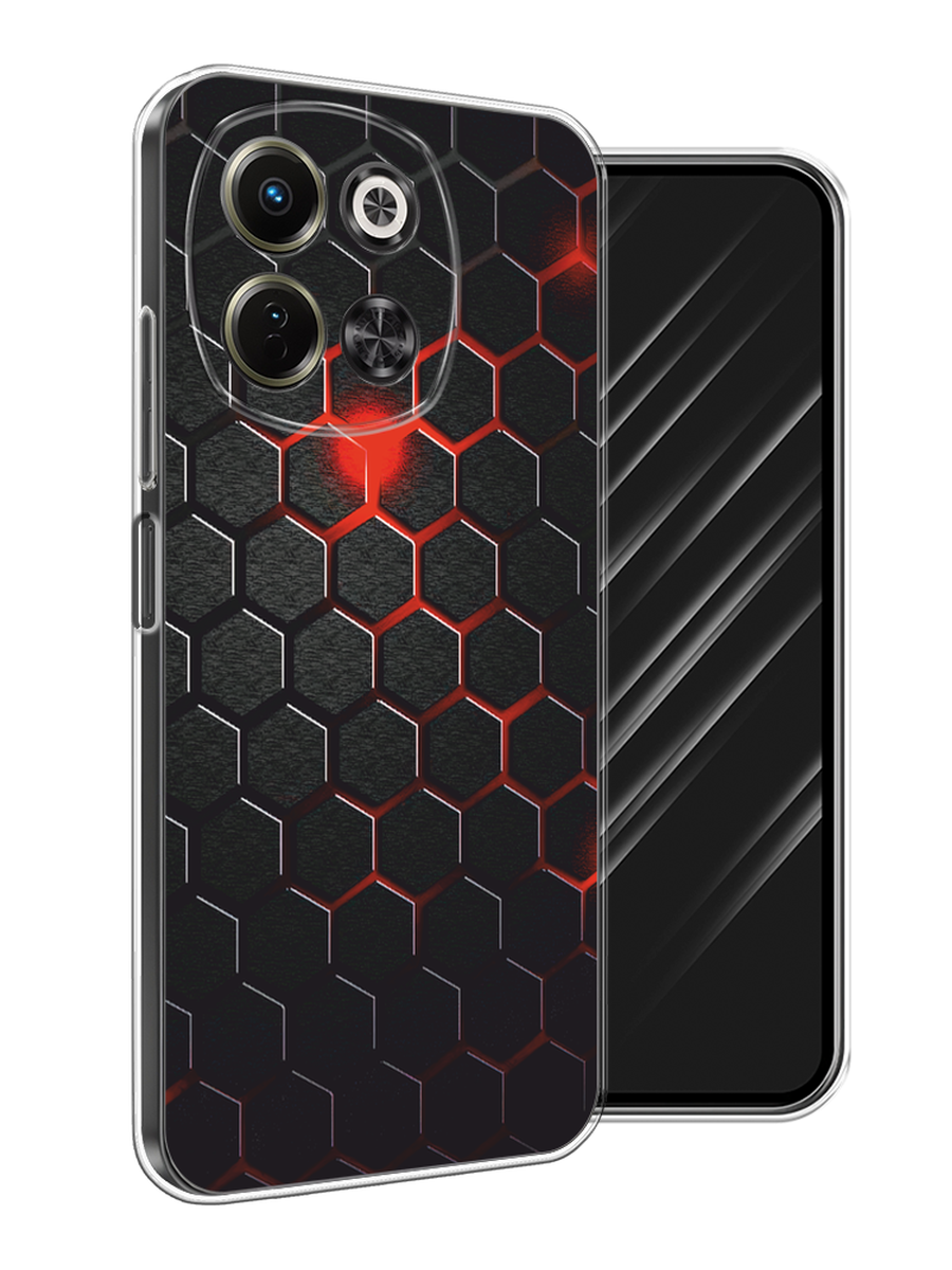 

Чехол Awog на Tecno Spark 30 5G "Фон соты красные", Красный;черный, 309750-1