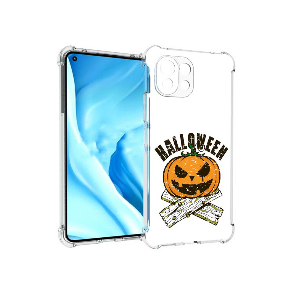 

Чехол MyPads Tocco для Xiaomi Mi 11 Lite Хэллоуин доски тыква (PT159462.256.194), Прозрачный, Tocco