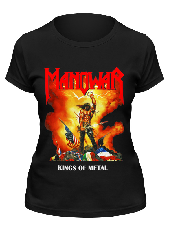 

Футболка женская Printio Manowar band черная M, Черный, Manowar band