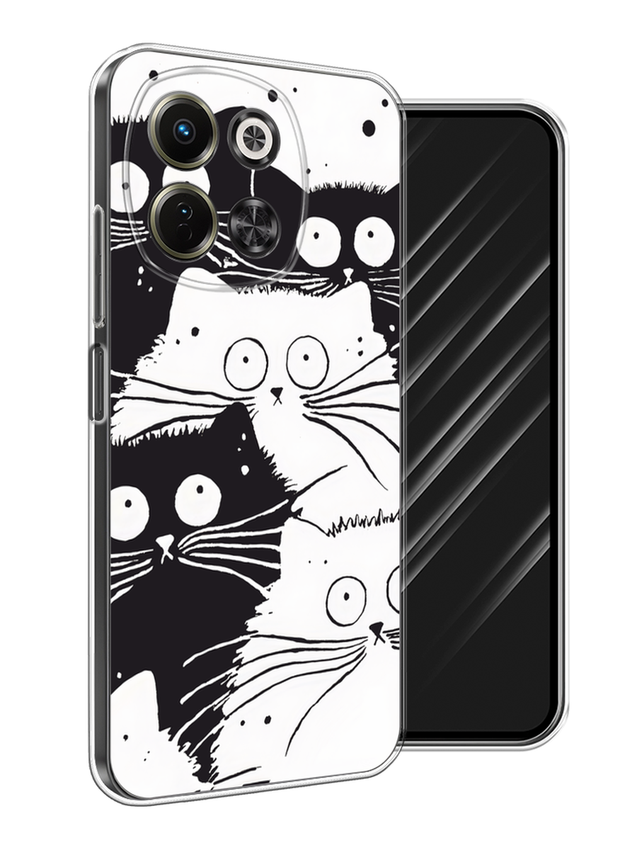 

Чехол Awog на Tecno Spark 30 5G "Коты черно-белые", Черный;белый, 309750-1