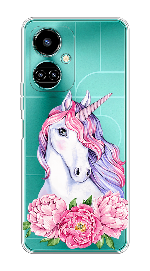 

Чехол на Tecno Camon 19/19 Pro 4G "Единорог с пионами", Розовый;белый;зеленый, 301650-1