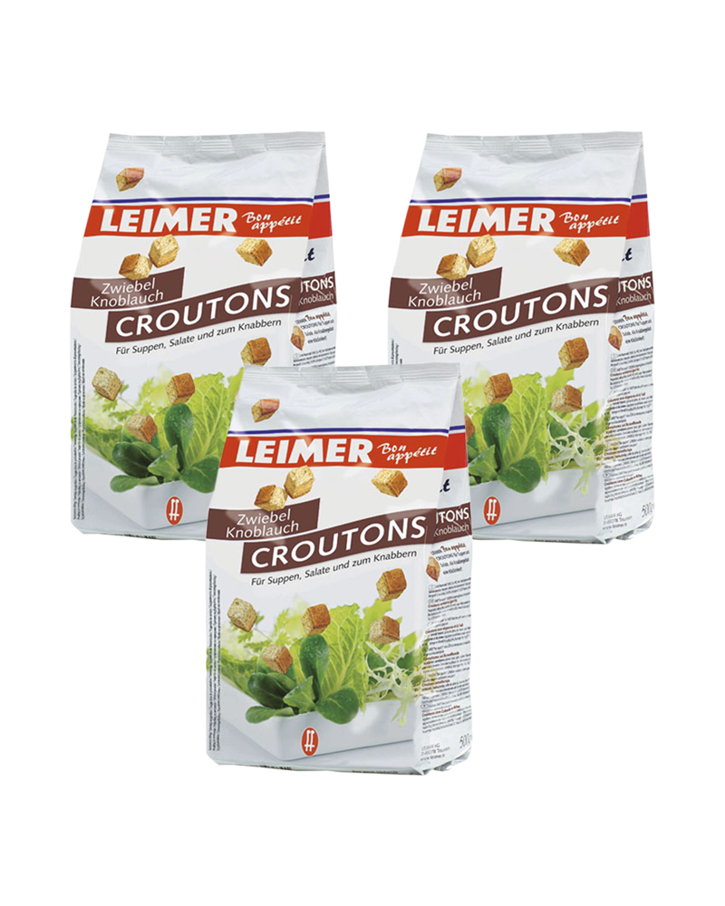 

Крутоны Leimer с Луком и Чесноком 500 гр, - 3 шт