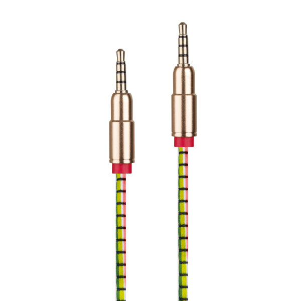 фото Кабель aux 3,5 на 3,5 1.5m jd-n3 желтый/розовый nobrand