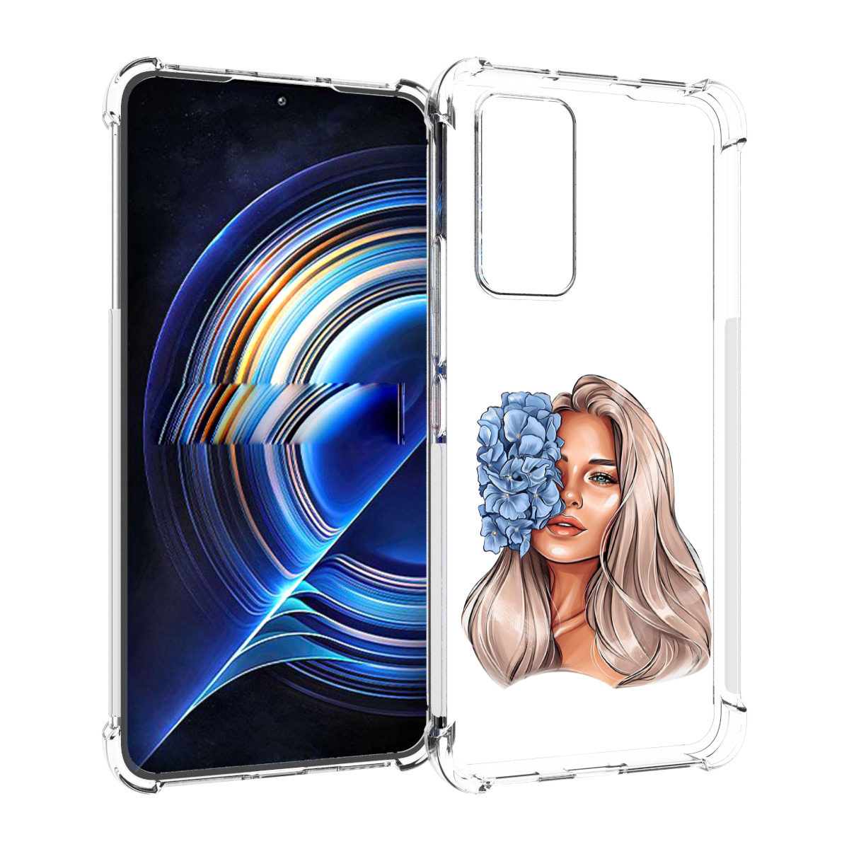 

Чехол MyPads блондинка-с-голубыми-цветами женский для Tecno Camon 19 Neo, Прозрачный, Tocco
