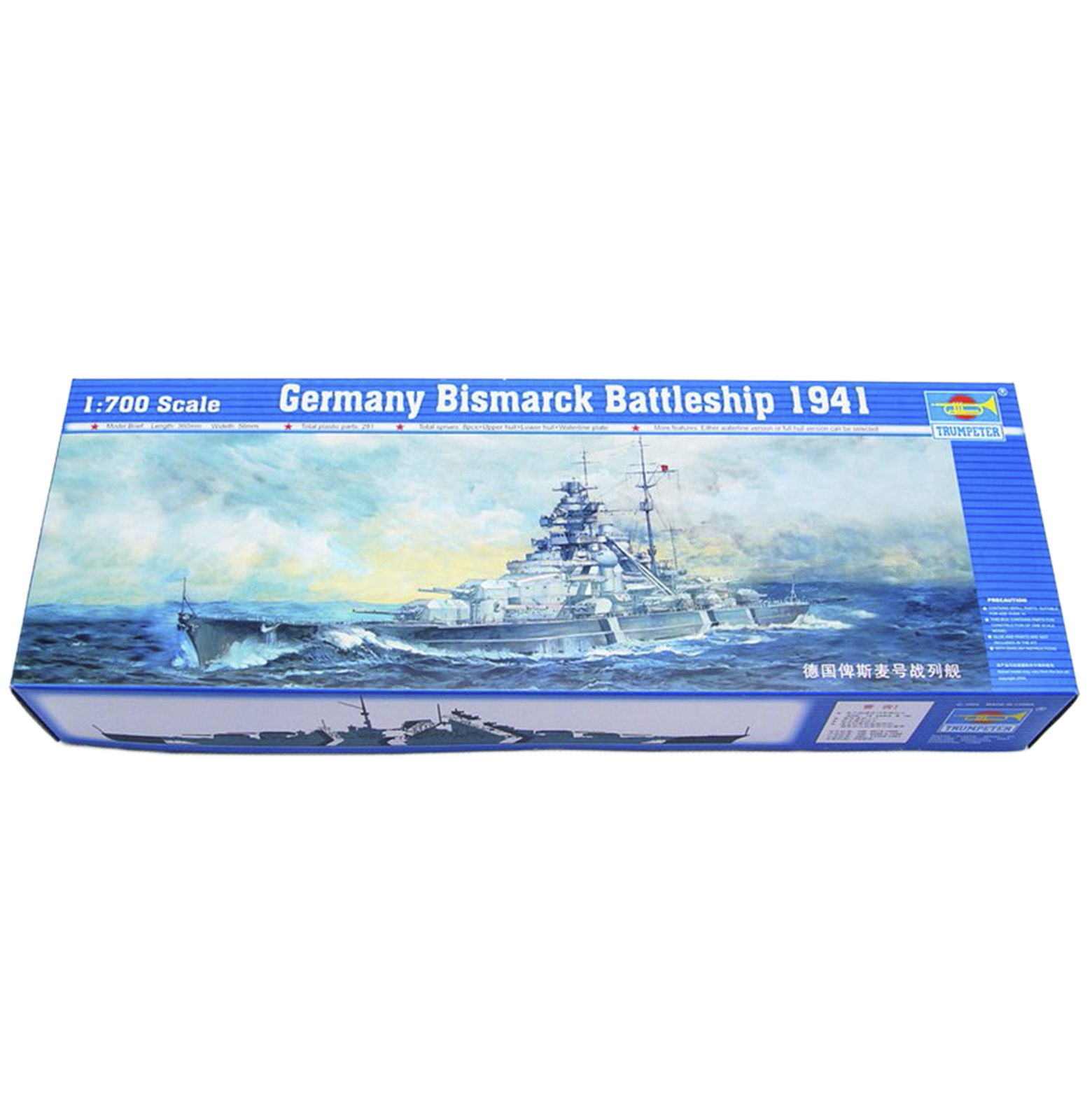 

Сборная модель Trumpeter Линкора Бисмарк German Battleship Bismarck 1941, 1/700