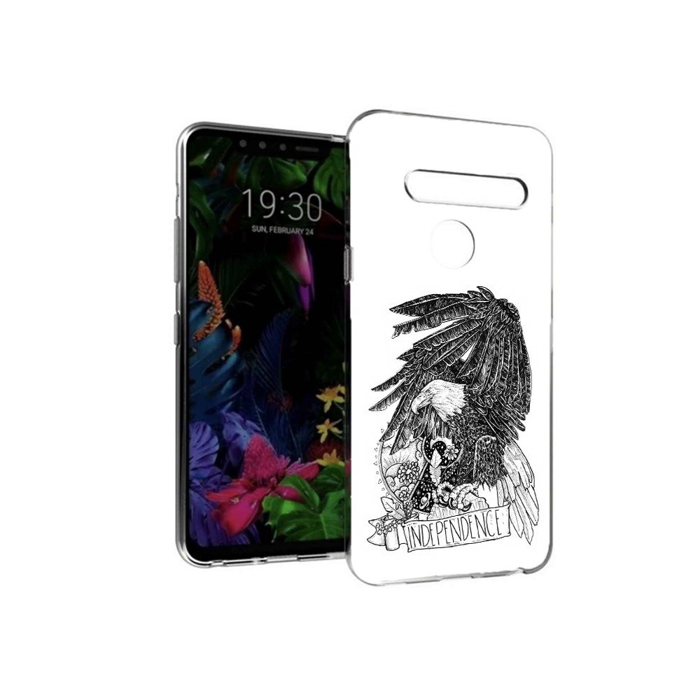 

Чехол MyPads Tocco для LG G8 черно белый сокол (PT135945.76.688), Tocco