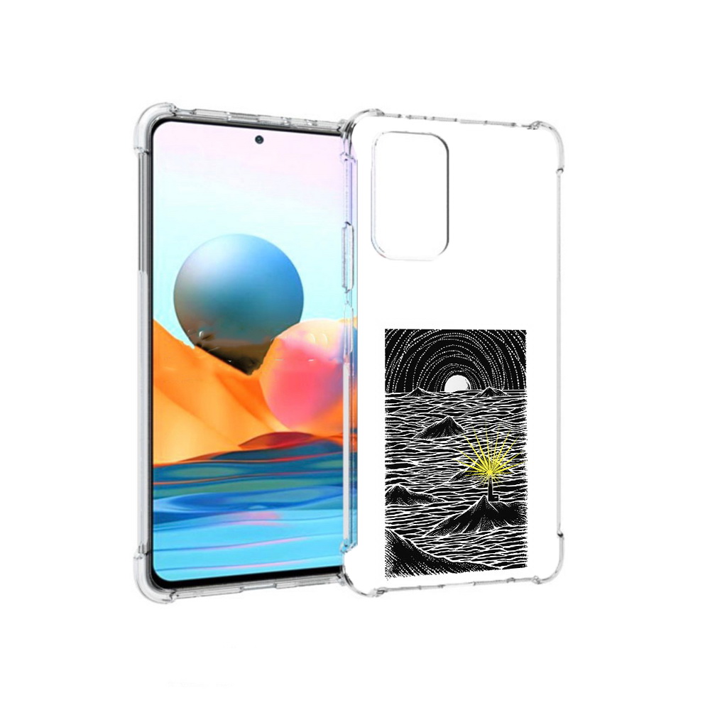 Чехол MyPads Tocco для Xiaomi Redmi Note 10 Pro маяк в черно белом море (PT158414.284.460)