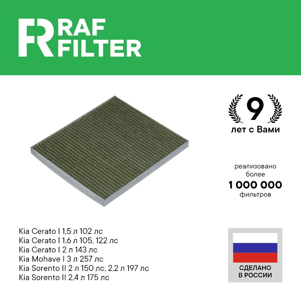 

Фильтр салона RAF Filter RF001KIY Kia Sorento 2 XM, Cerato 1, Mohave HM