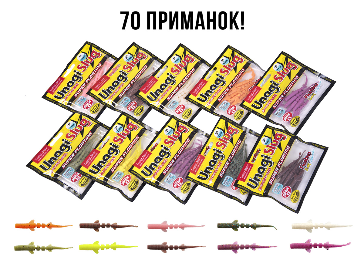 

Слаги съедоб. плав. LJ Pro Series UNAGI SLUG 3.0in (07.62)/01SET 7шт. набор