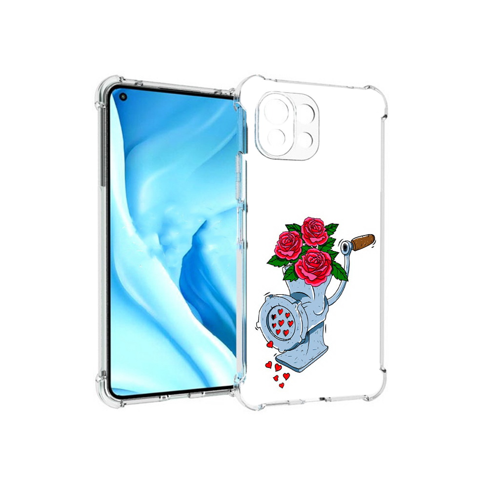 

Чехол MyPads Tocco для Xiaomi Mi 11 Lite Цветочные сердца (PT159462.256.199), Прозрачный, Tocco
