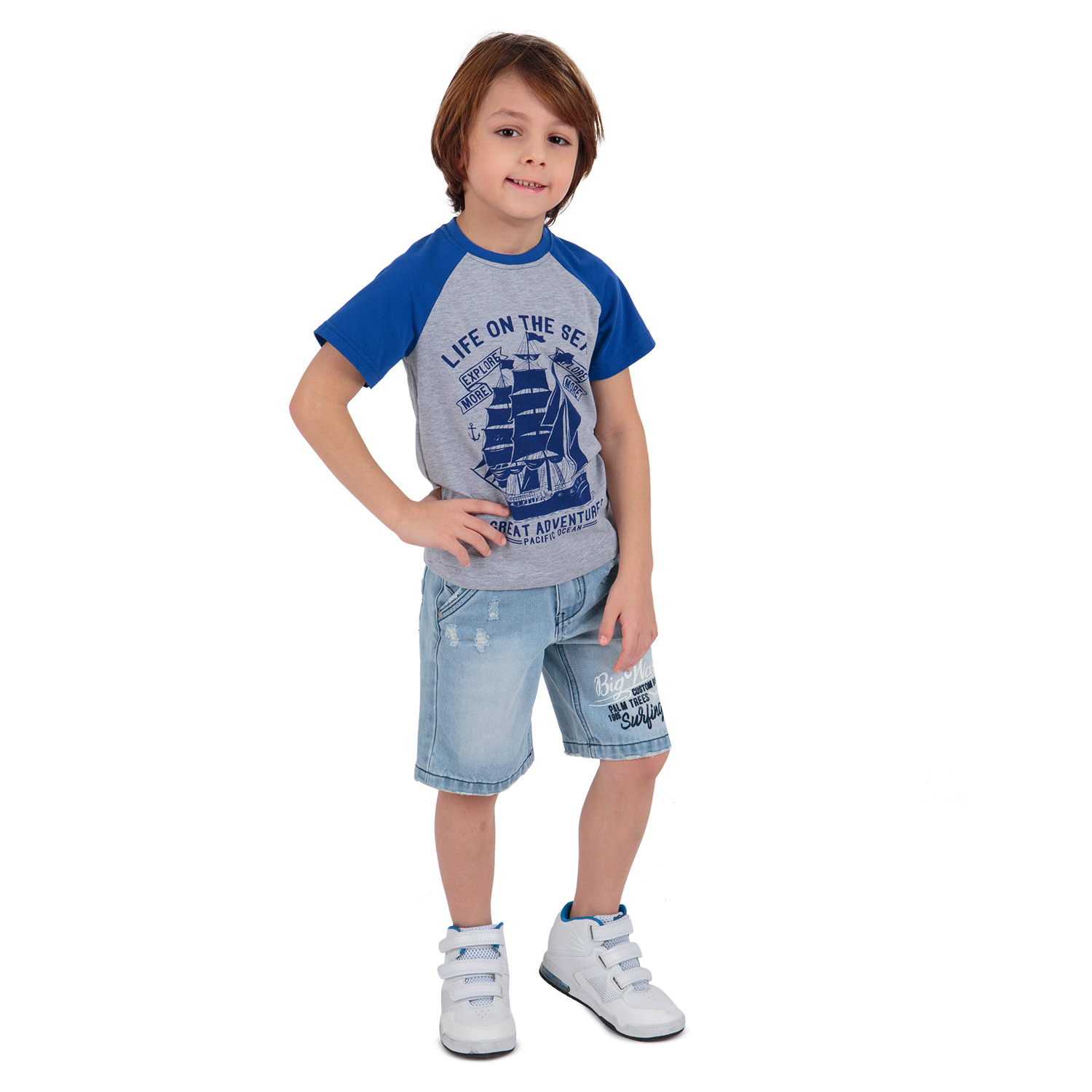 

Футболка Leader Kids Морской фрегат серый р.110, GL001122497