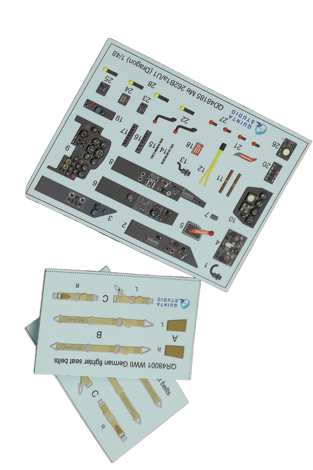 

3D Декаль интерьера Quinta Studio 1/48 кабины Me 262B-1a/U1(Dragon)QD48185, Цветной