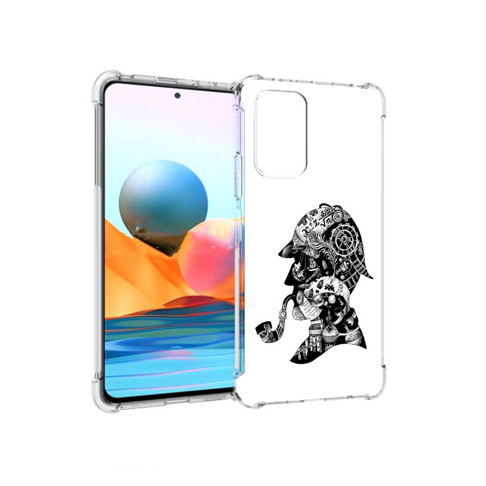

Чехол MyPads Tocco для Xiaomi Redmi Note 10 Pro мужчина с трубкой абстракция, Прозрачный, Tocco
