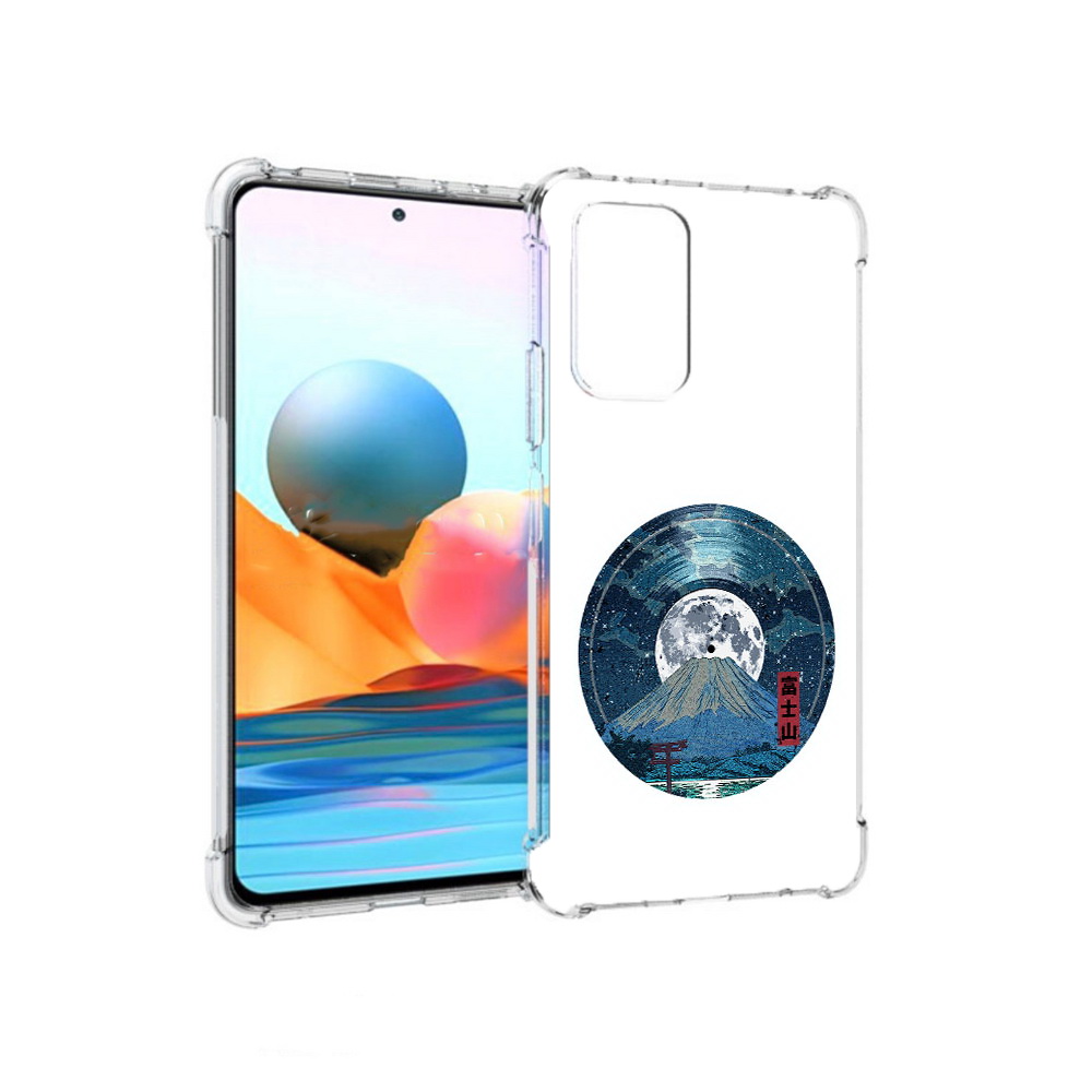 Чехол MyPads Tocco для Xiaomi Redmi Note 10 Pro нарисованная виниловая гора с луной