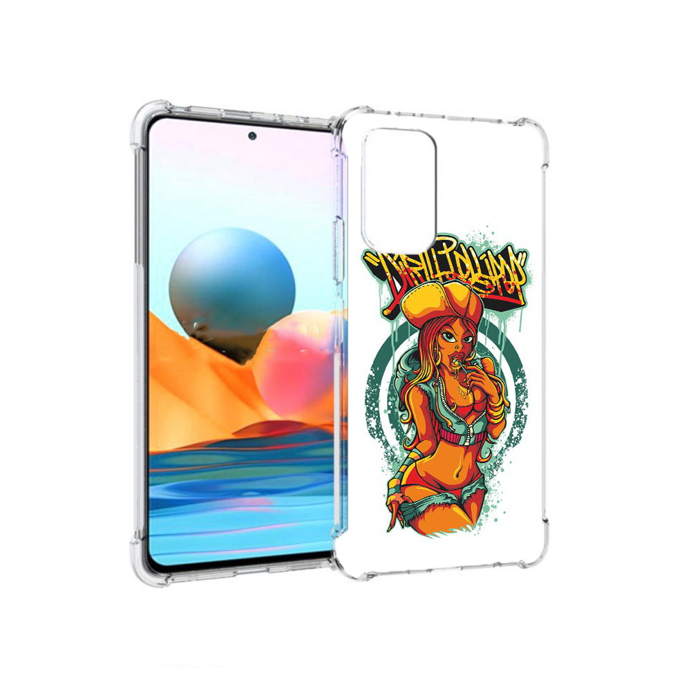 Чехол MyPads Tocco для Xiaomi Redmi Note 10 Pro нарисованная девушка комикс