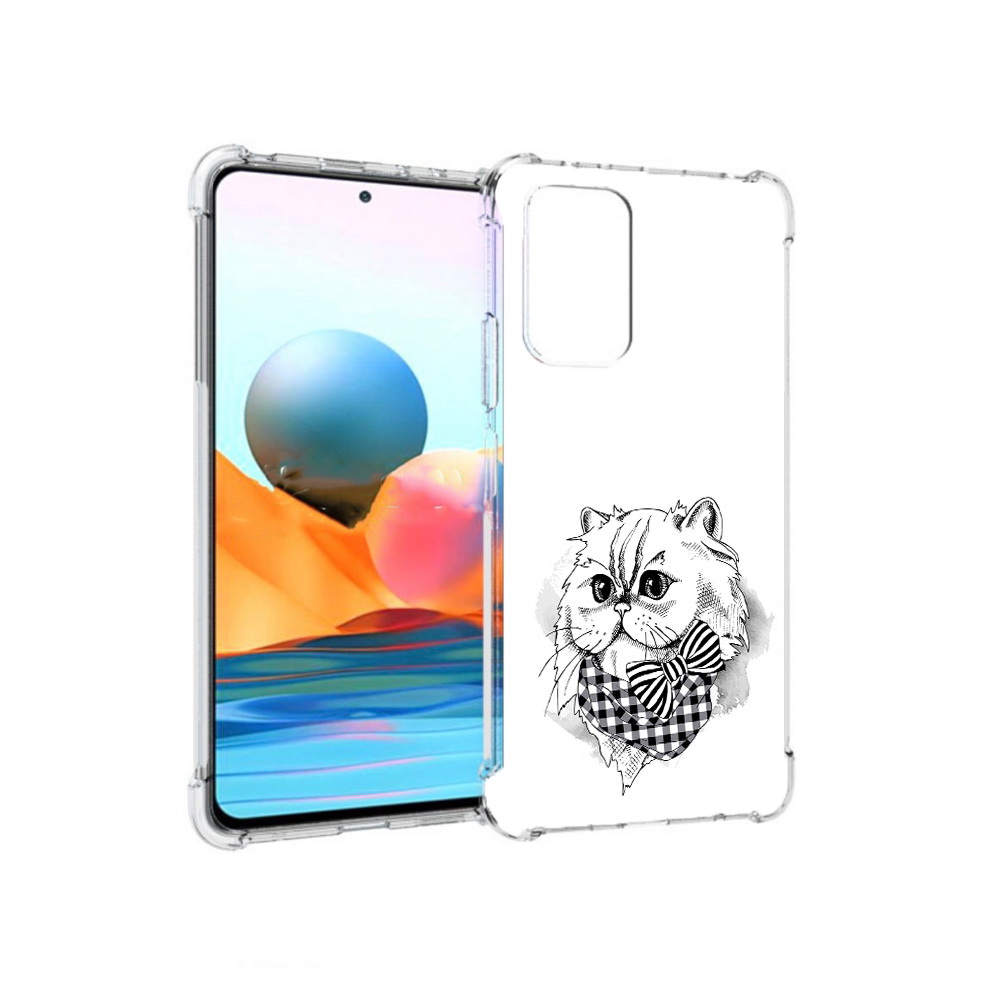 

Чехол MyPads Tocco для Xiaomi Redmi Note 10 Pro нарисованная красивая кошечка, Прозрачный, Tocco