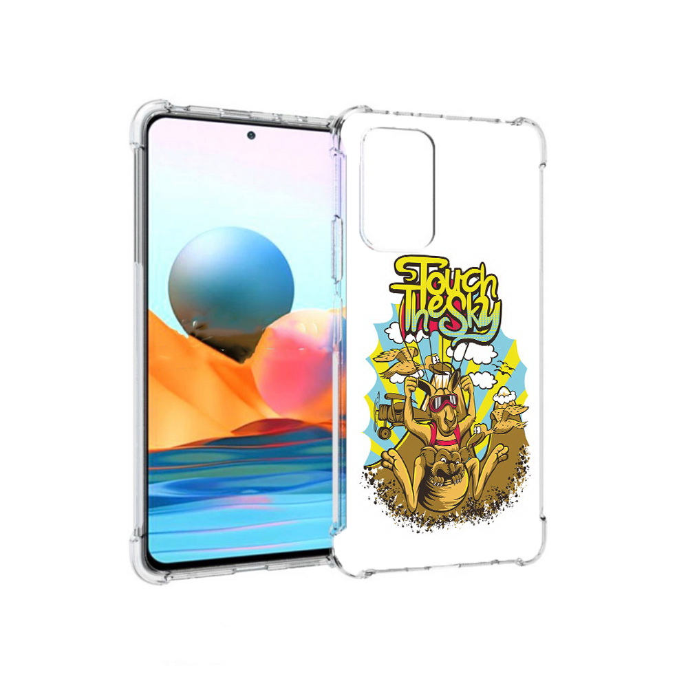 Чехол MyPads Tocco для Xiaomi Redmi Note 10 Pro нарисованное кенгуру комикс
