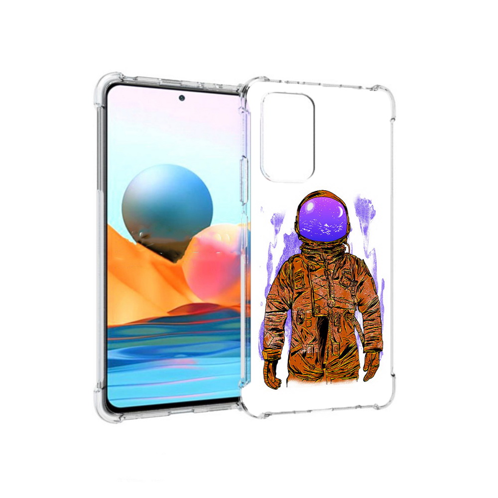 Чехол MyPads Tocco для Xiaomi Redmi Note 10 Pro нарисованный мужчина в скафандре