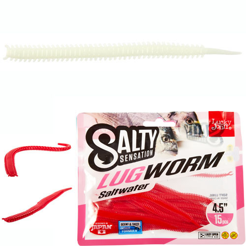 

Черви съедоб. искусст. LJ Salty Sensation LUGWORM 4.5in (11,40)/F33 15шт., Белый