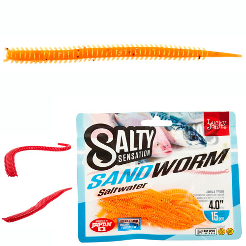 

Черви съедобные искусственные LJ Salty Sensation SANDWORM 4.0in (10.16)/F29 15шт., Оранжевый