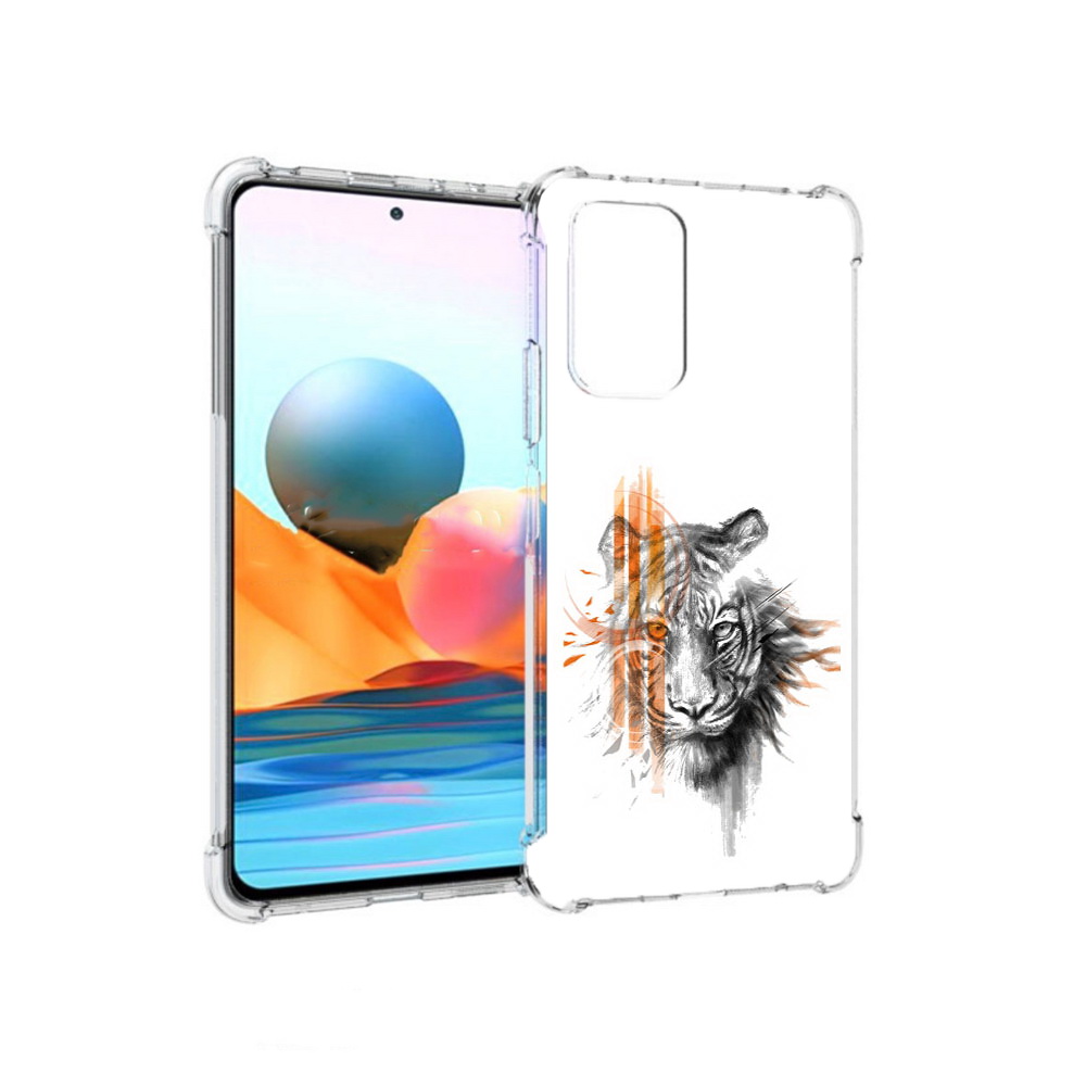 Чехол MyPads Tocco для Xiaomi Redmi Note 10 Pro огненный тигр (PT158414.284.526)