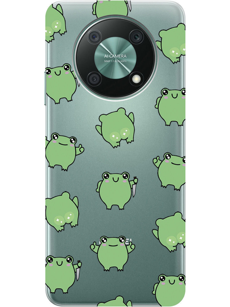 

Силиконовый чехол на Huawei nova Y90 с рисунком "Лягушка с ножиком" прозрачный, Прозрачный;зеленый, 20000551