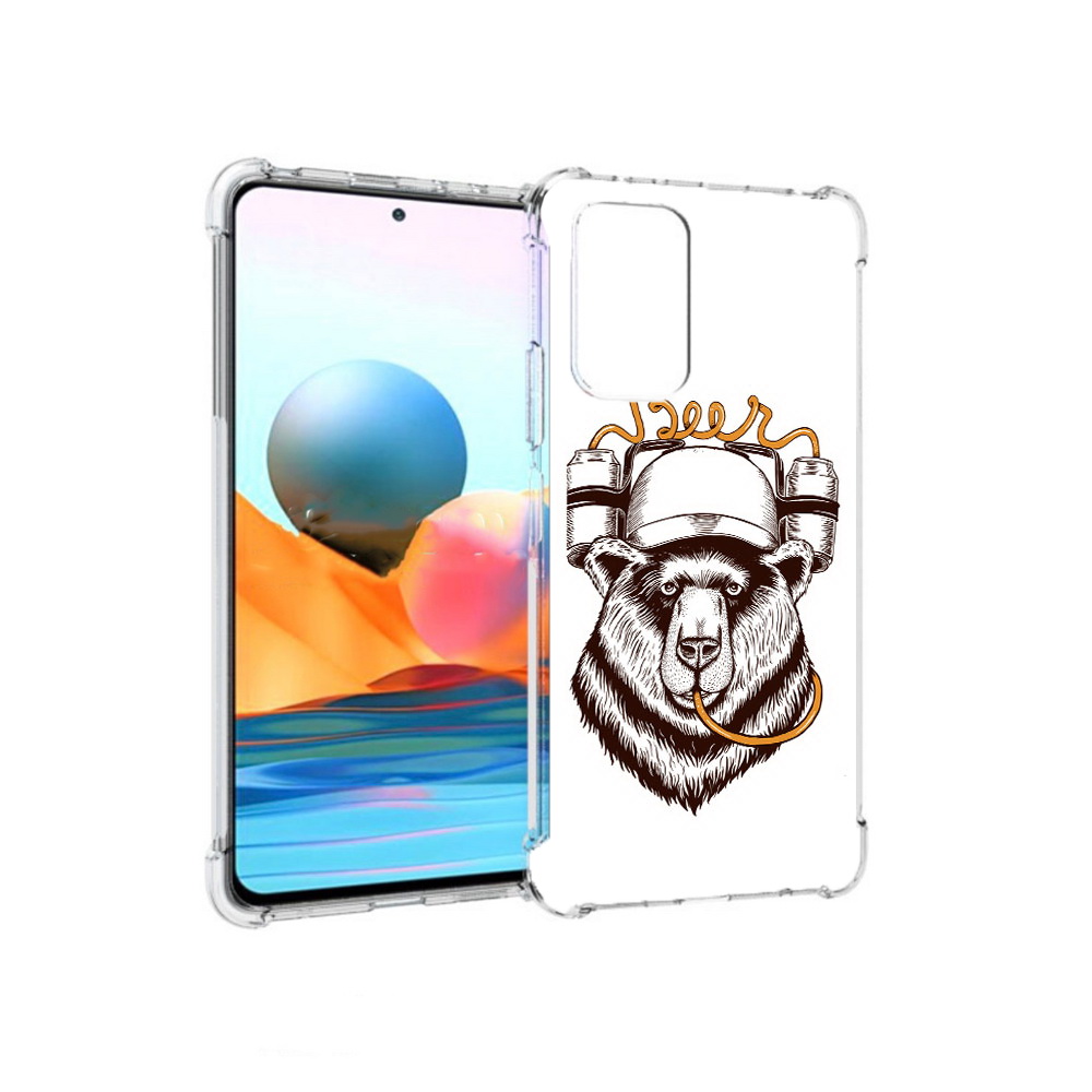 Чехол MyPads Tocco для Xiaomi Redmi Note 10 Pro пивной медведь (PT158414.284.538)