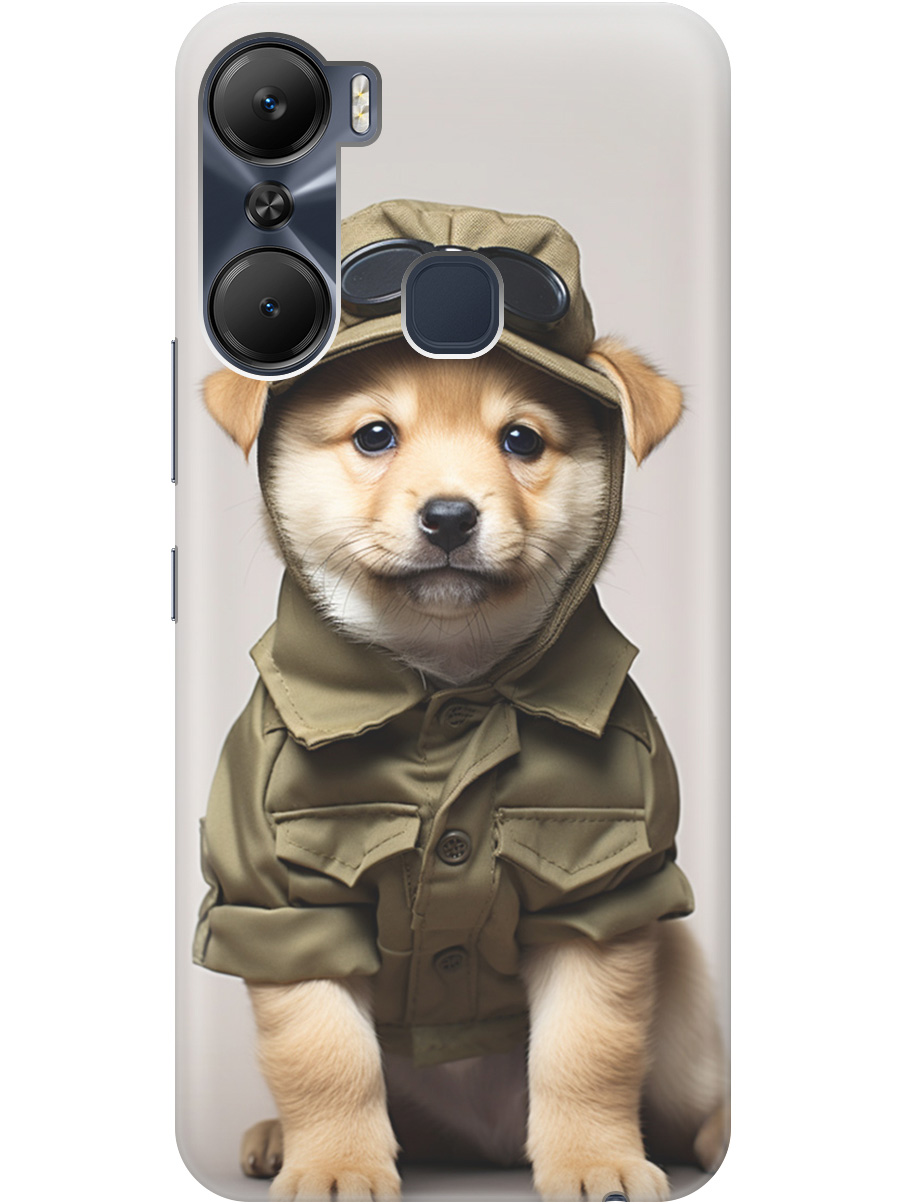 

Силиконовый чехол на Infinix Hot 12 Pro с рисунком "Щенок в форме", Серый;зеленый, 20000544