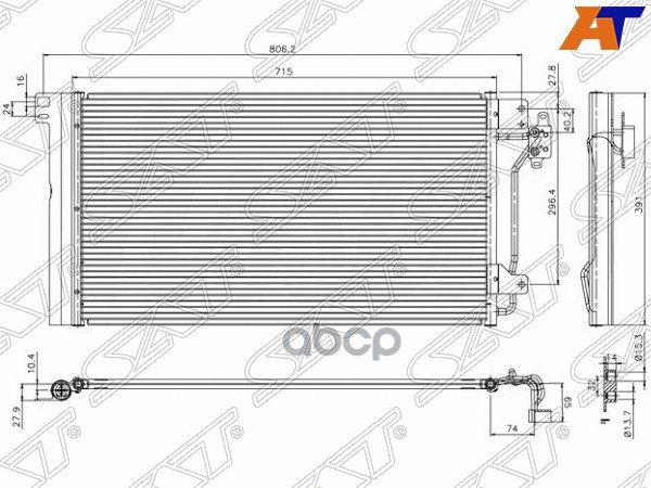 

SAT Радиатор кондиционера VW TRANSPORTER T5 03-