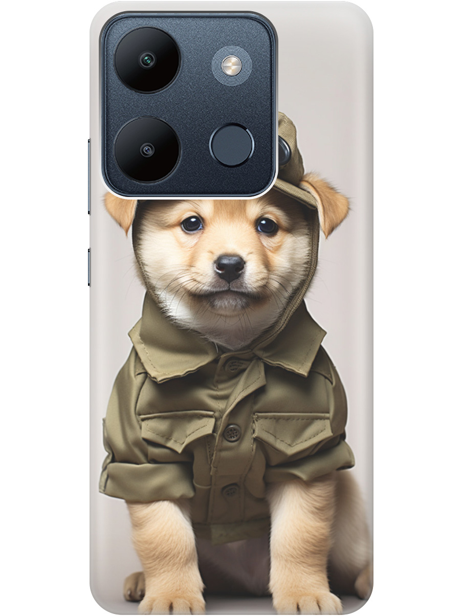 

Чехол на Infinix Smart 7 / Tecno Spark Go 2023 / Pop 7 / Pop 7 Pro "Щенок в форме", Серый;зеленый, 20000956