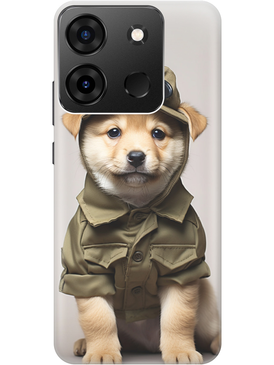 

Силиконовый чехол на Infinix Smart 7 Plus с рисунком "Щенок в форме", Серый;зеленый, 20000073