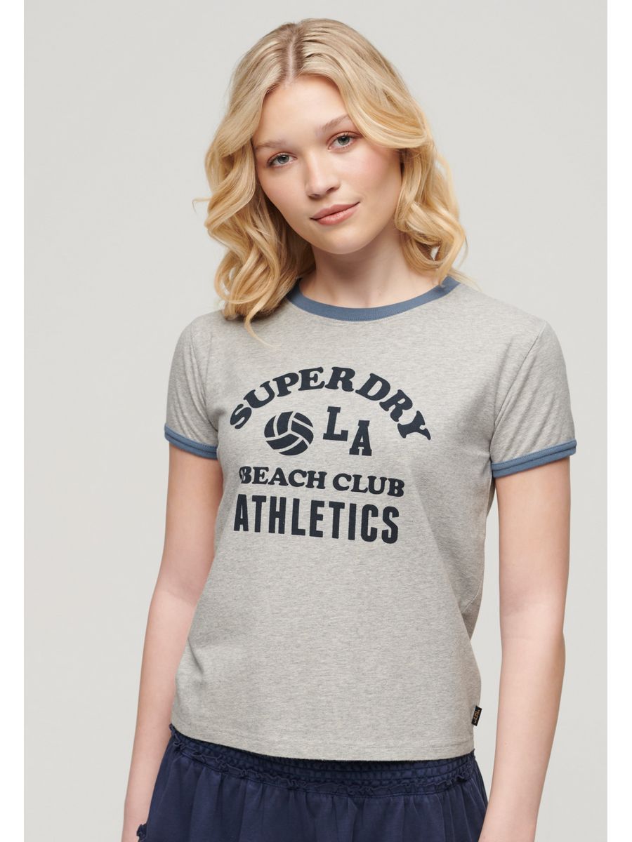 

Футболка женская Superdry SU221D2NR серая 38 EU, Серый, SU221D2NR