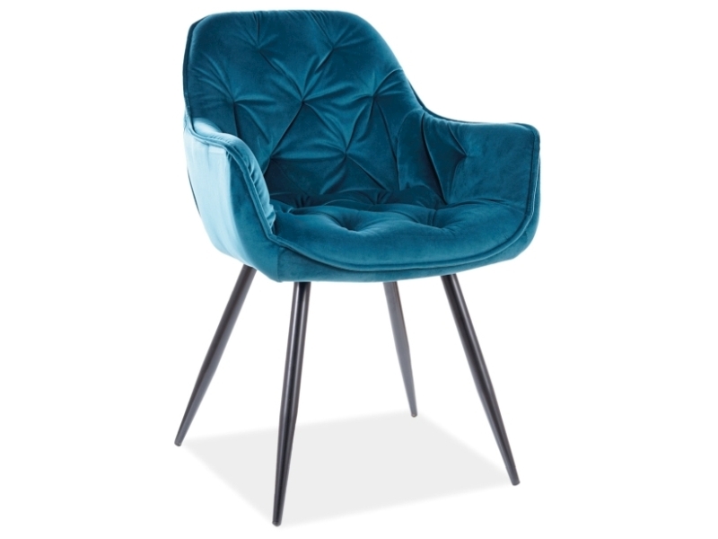 фото Стул signal cherry velvet bluvel 85 бирюзовый/черный