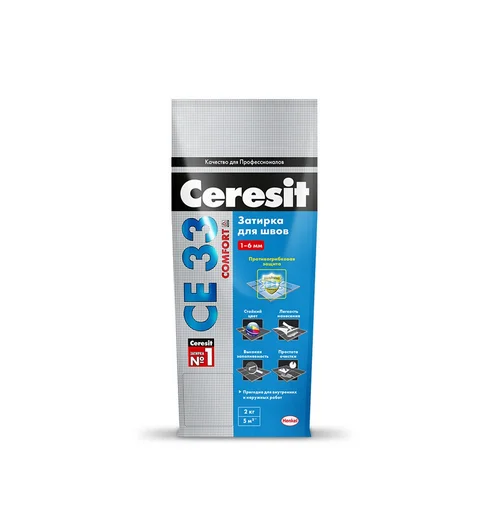 Затирка CERESIT CE 33 для узких швов 07 серый 5 кг затирка ceresit ce 40 аквастатик кирпич 49